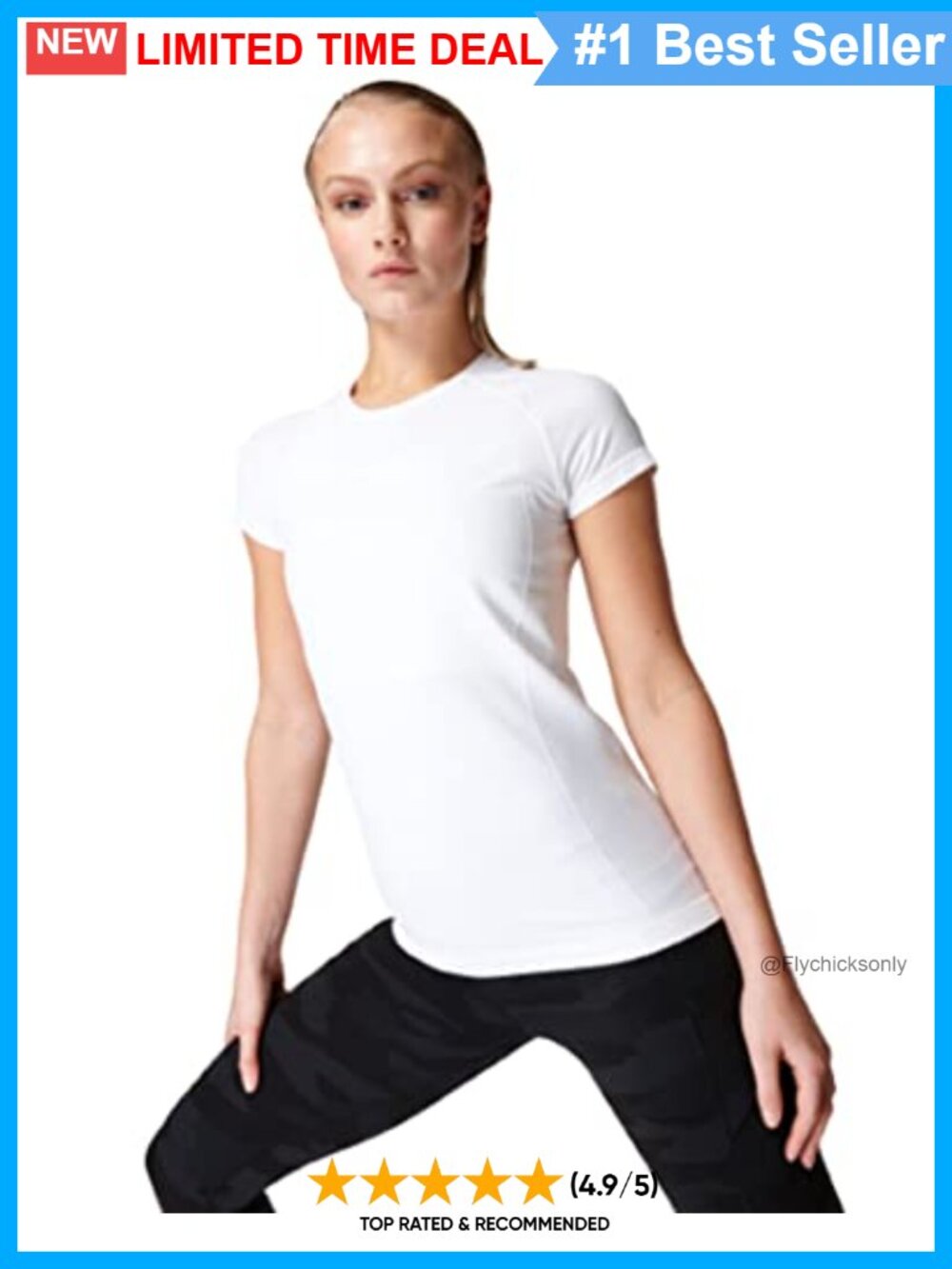 Seamless Crewneck Short Sleeve Workout T-Shirt Slim Fit Gym Top